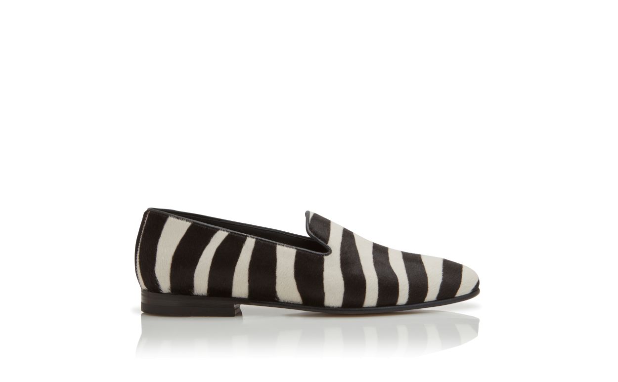Zebra-Muster-Kalbsleder-Loafer