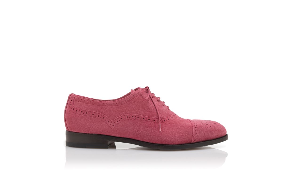 Dunkelpinkes Wildleder Cap-Toe-Oxfords