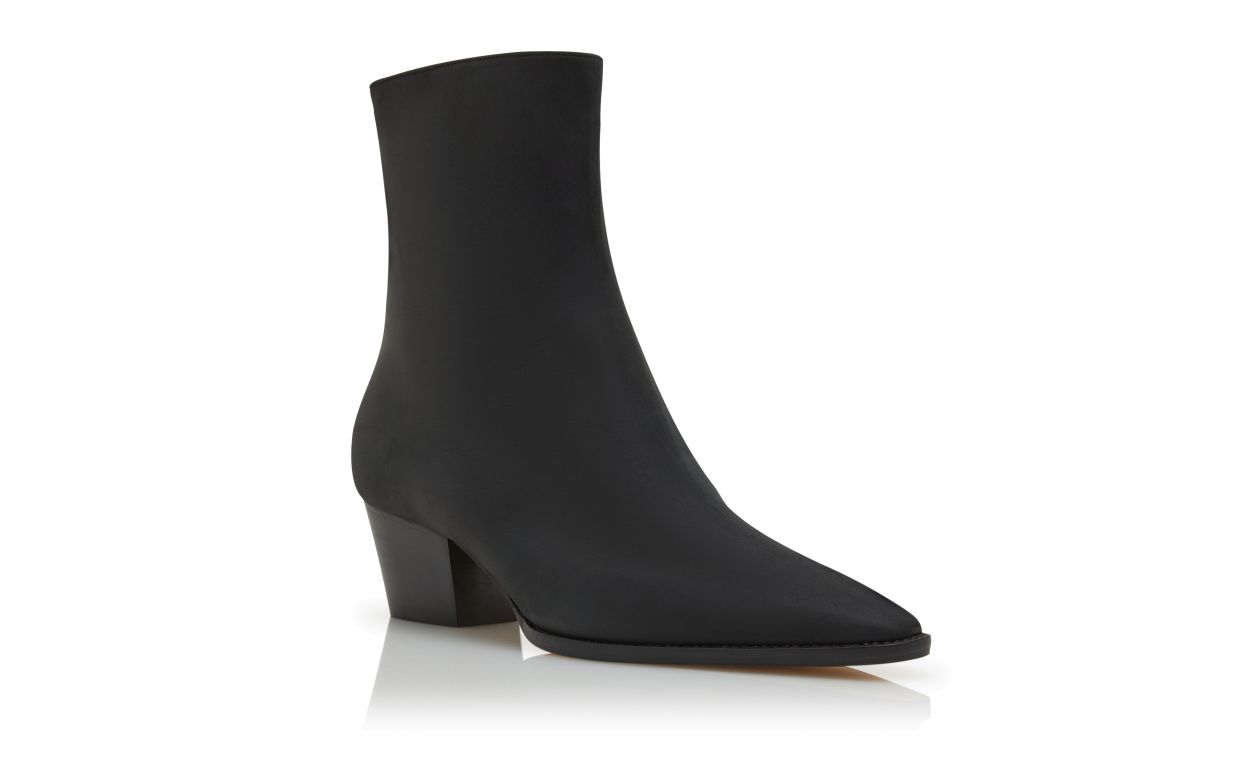 Schwarze Nubuk-Knöchelstiefel