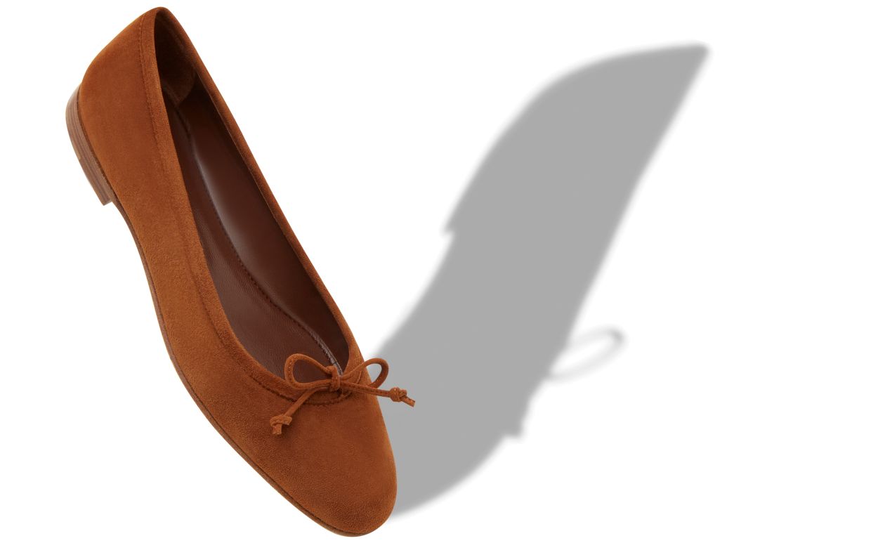Braune Wildleder-Ballerinas