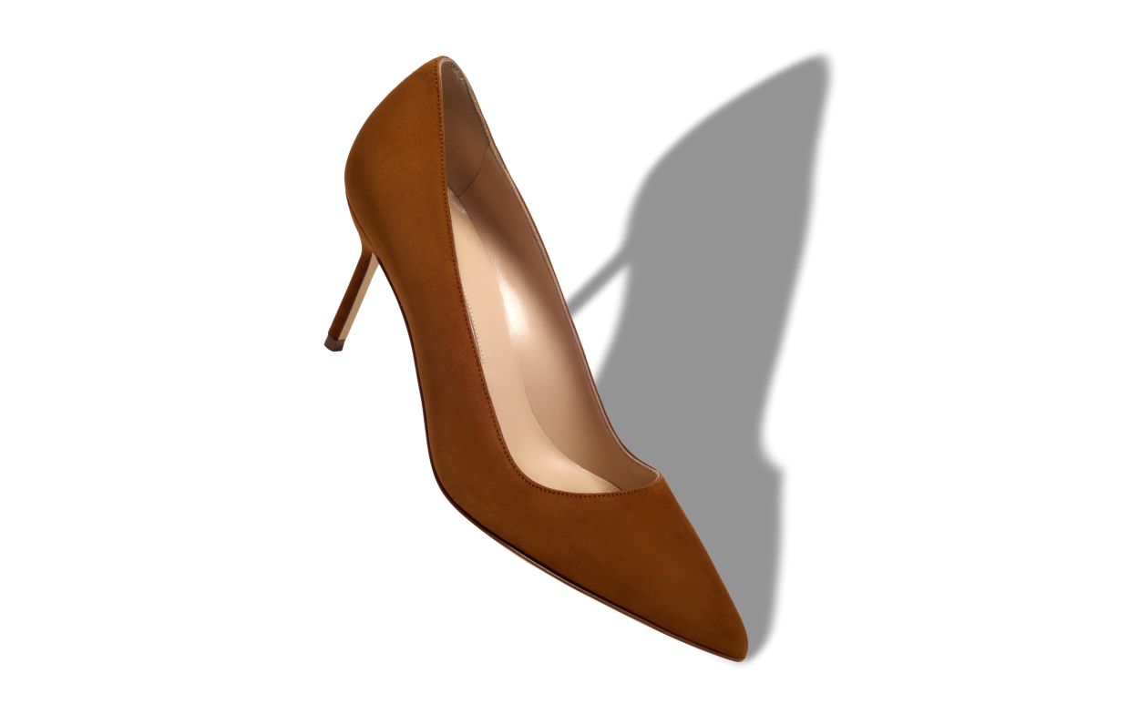 Braune Wildlederspitzen-Pumps