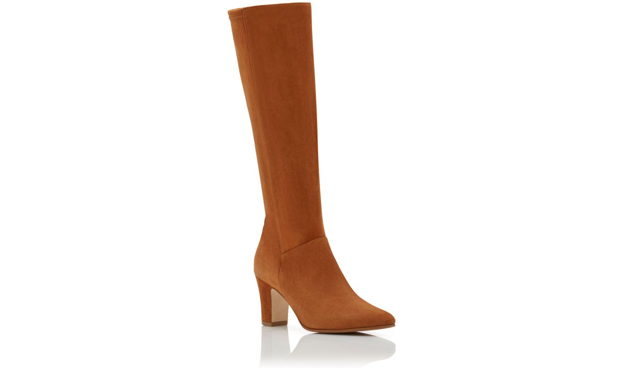 Braune Wildleder-Stiefel bis zum Knie