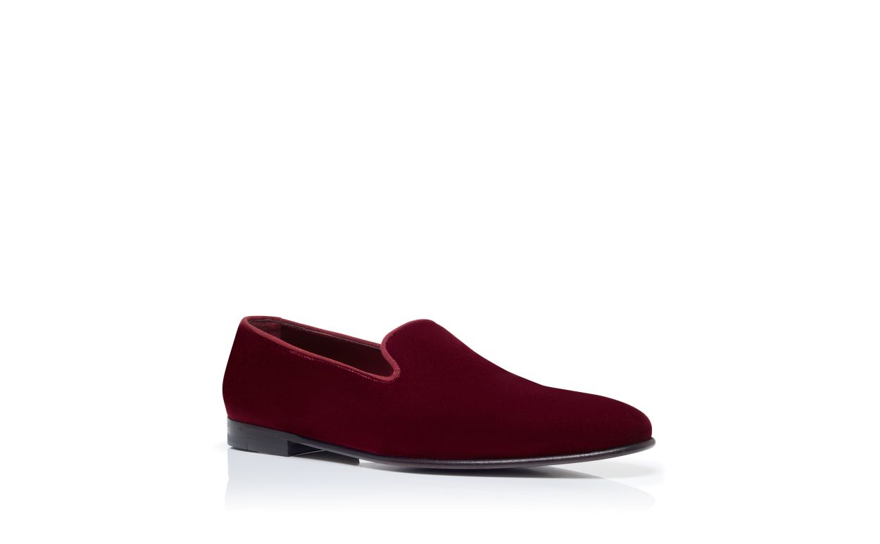 Dunkelrote Samt-Loafer