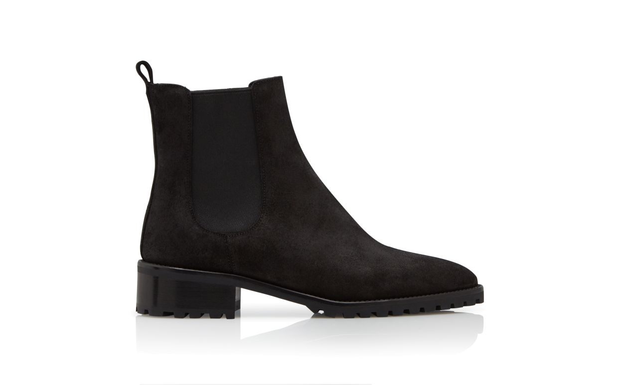 Schwarze Wildleder-Chelsea-Stiefel