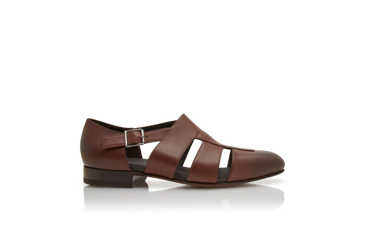Dunkelbraune Kalbsleder-Sandalen