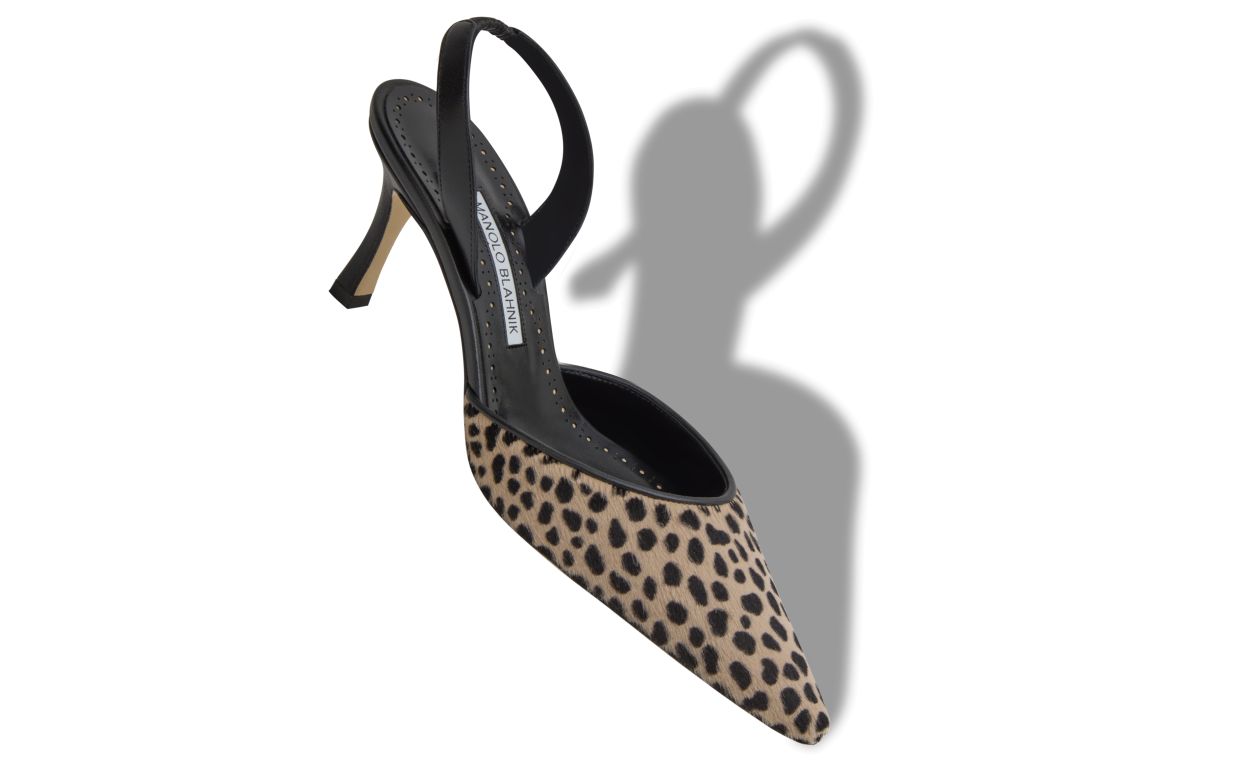Tiermuster-Kalbsleder-Slingback-Pumps