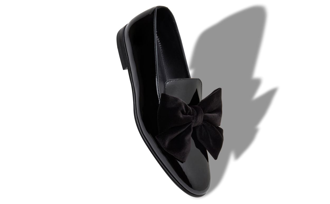 Schwarze Lackleder-Laufschuhe
