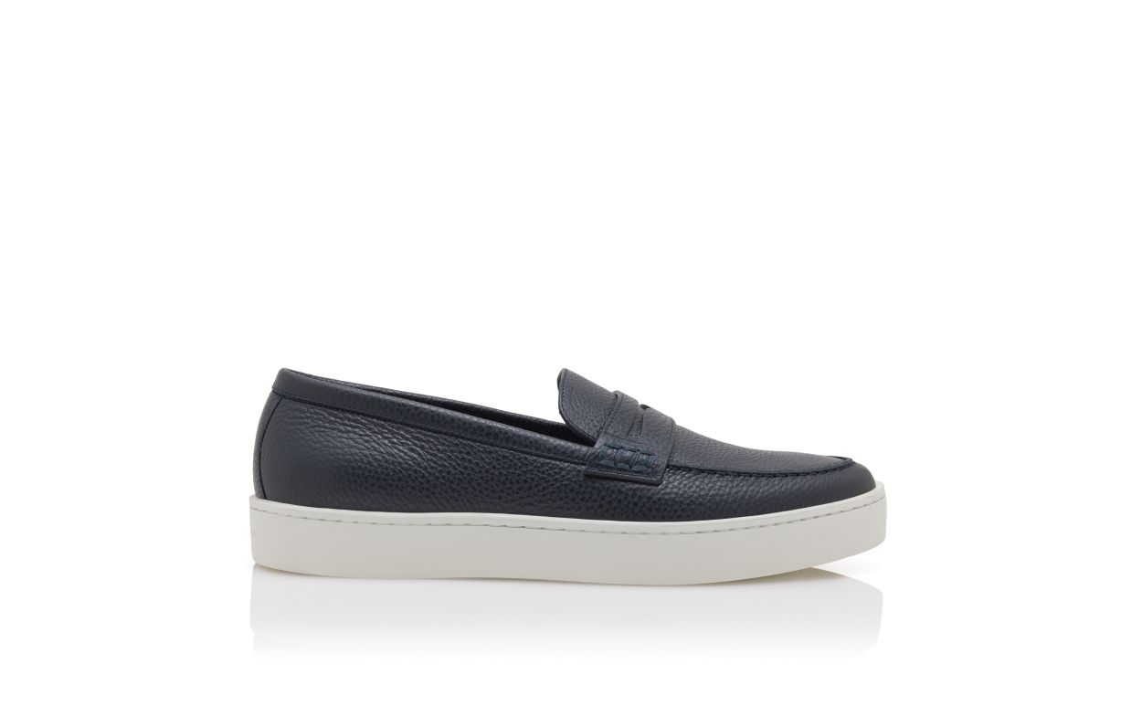 Blaukariertes Kalbsleder-Slip-On-Loafer