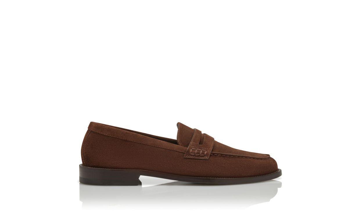 Dunkelbraune Wildleder Penny Loafers