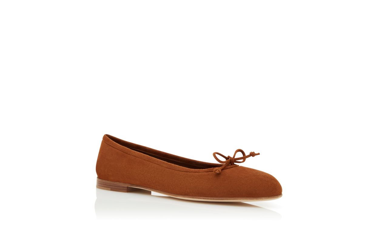 Braune Wildleder-Ballerinas