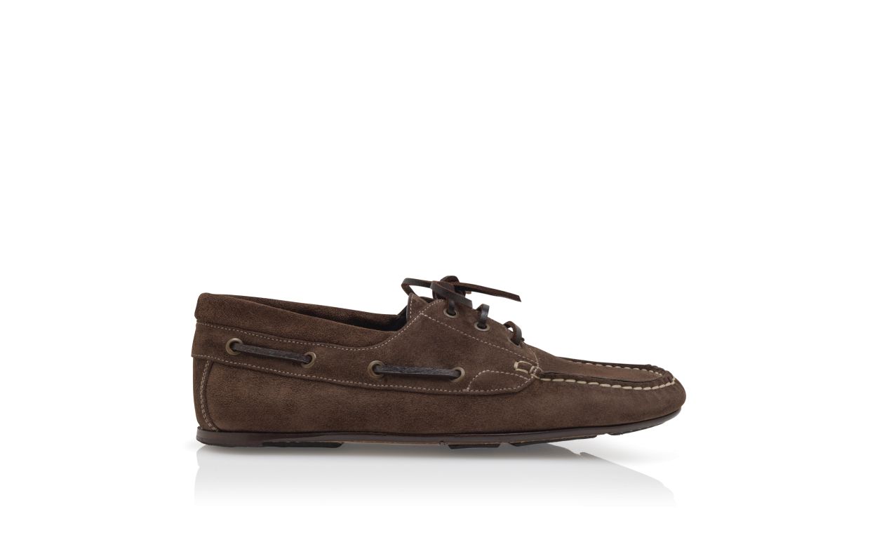 Dunkelbraune Wildleder-Bootschuhe