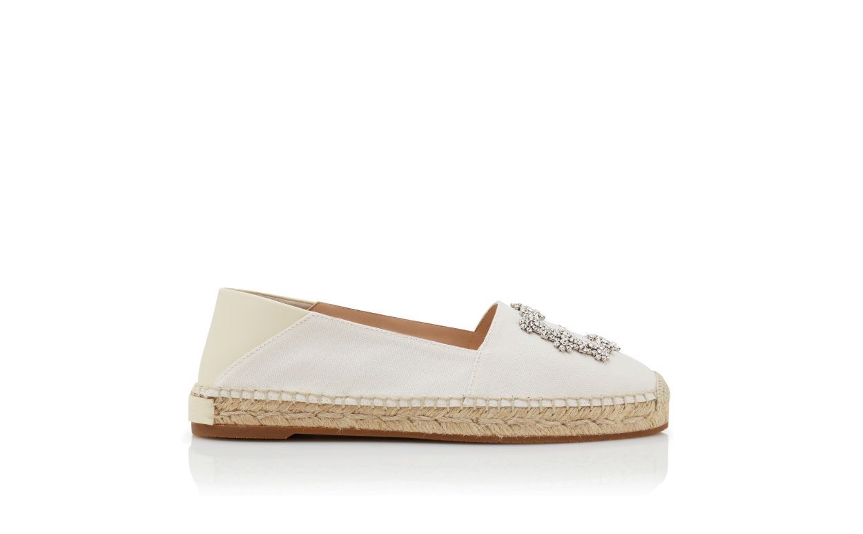 Leichte Creme Baumwoll-Espadrilles