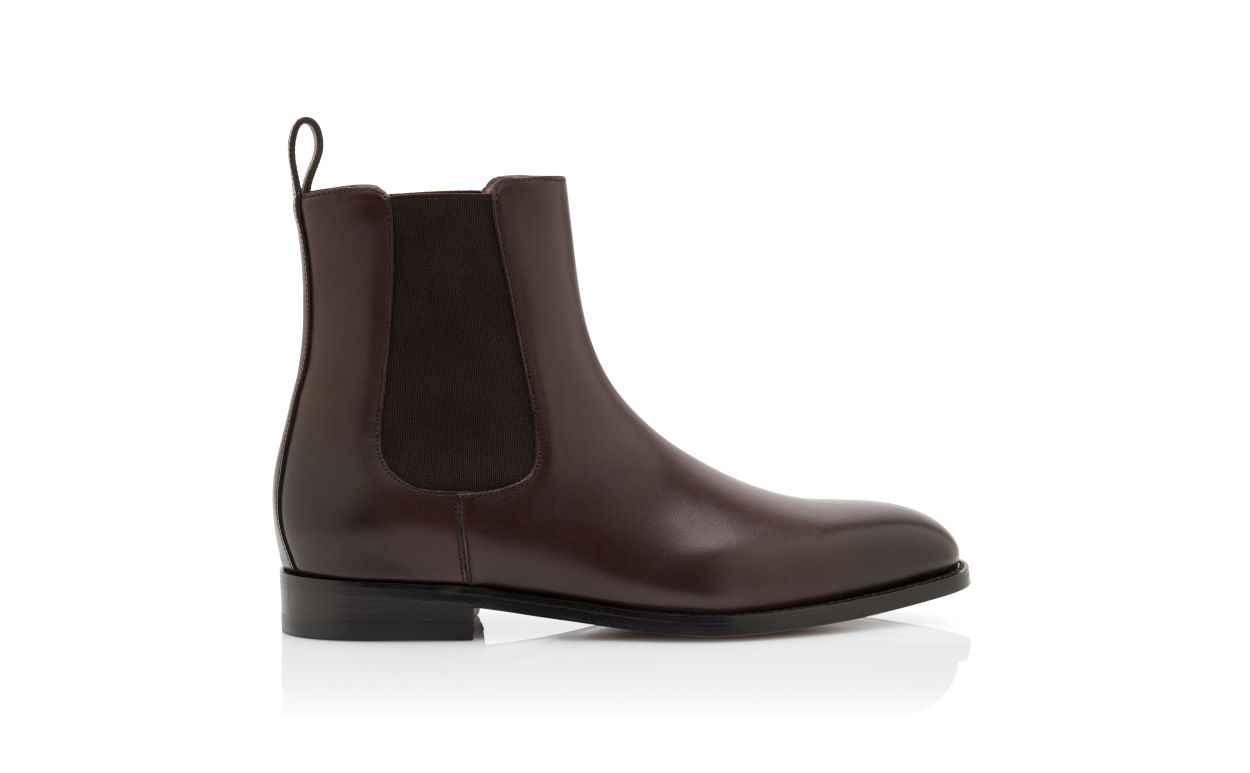 Braune Kalbsleder-Keilabsatz-Stiefel