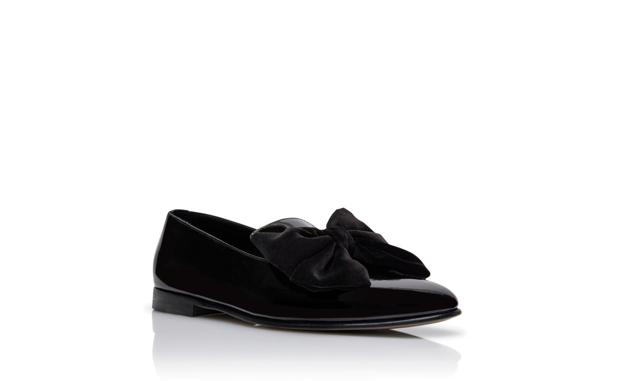 Schwarze Lackleder-Laufschuhe