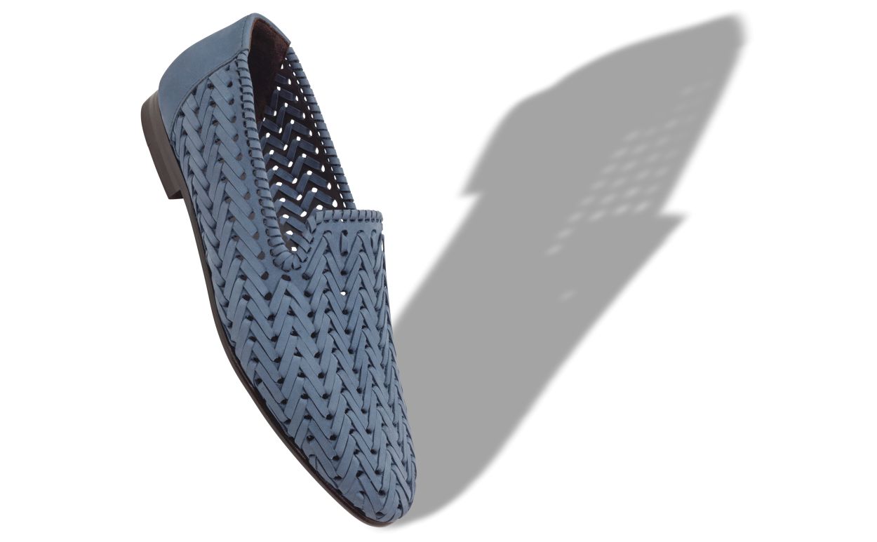 Helle Blaue Nubuk-Webstuhl-Laufschuhe