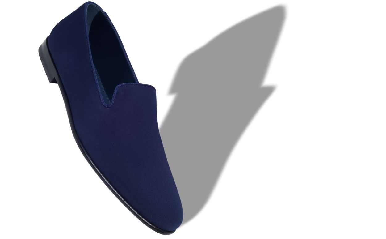 Marineblaue Leder-Loafers