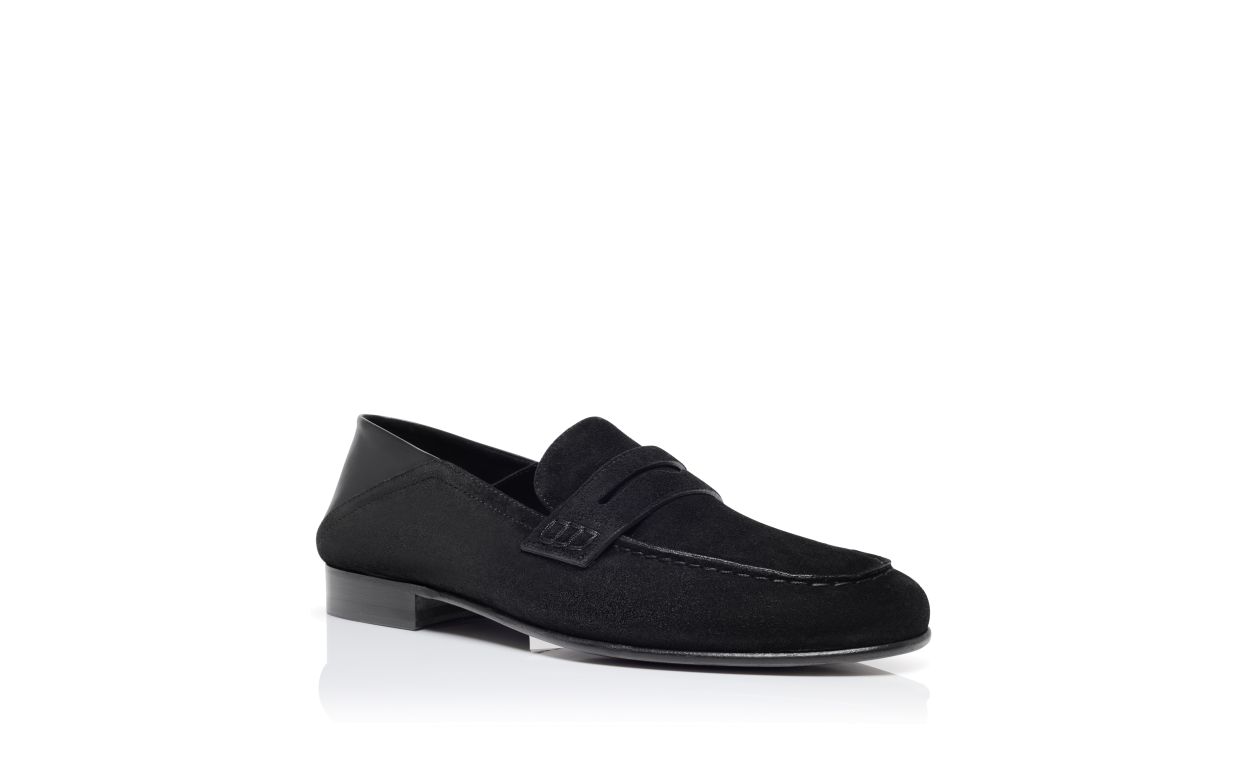 Schwarze Wildleder-Penny-Loafer
