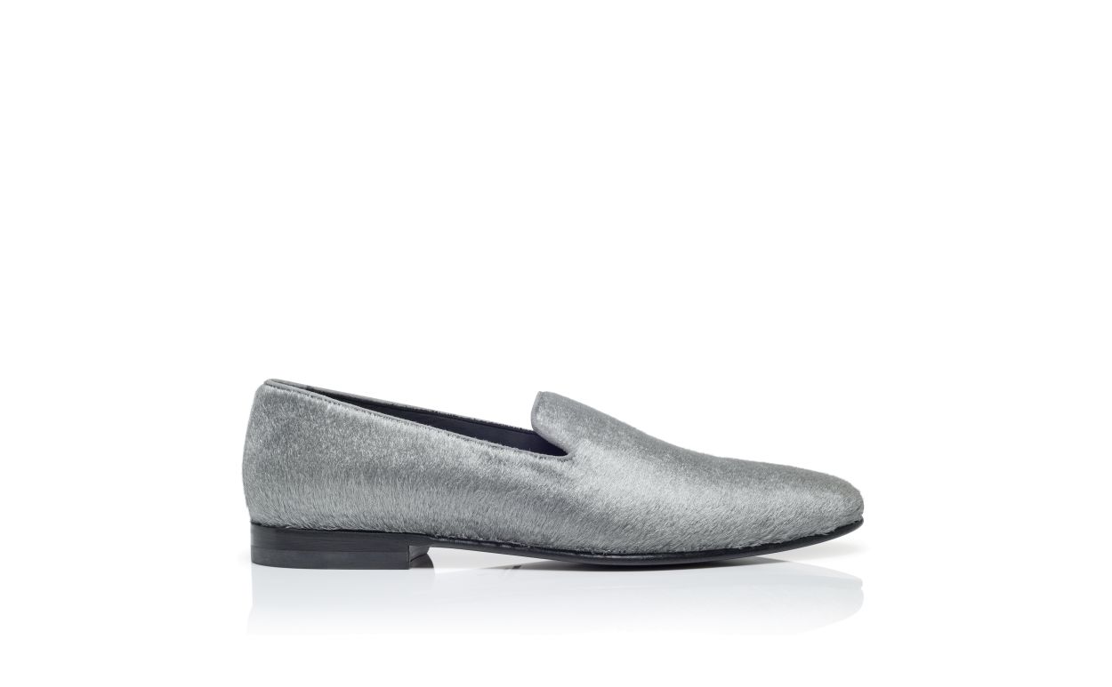 Silberne Kalbshaar-Laufschuhe