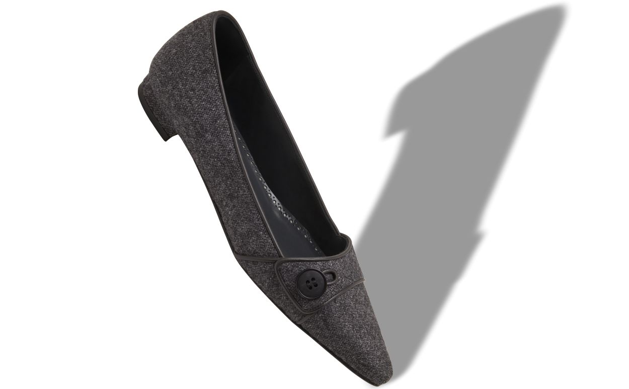 Dunkelgrau gefütterte Wolfschuhpumps