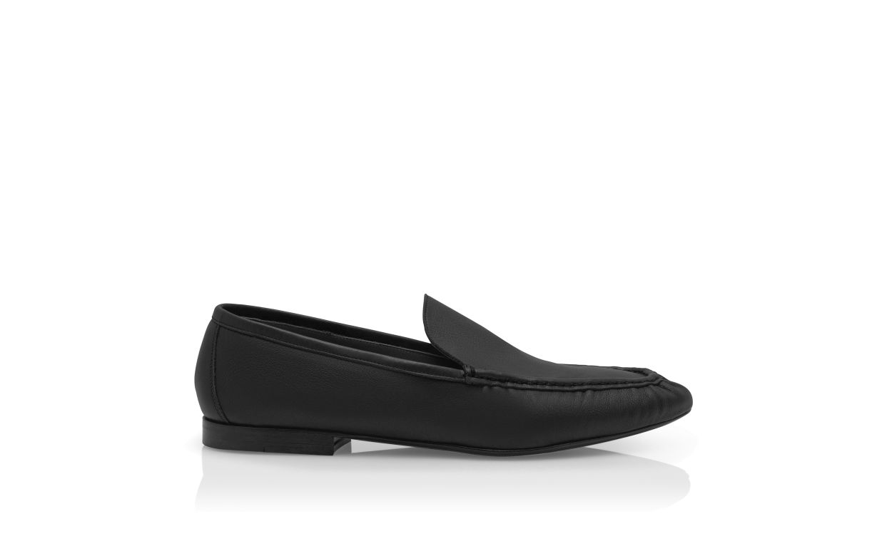 Schwarze Kalbsleder-Laufschuhe