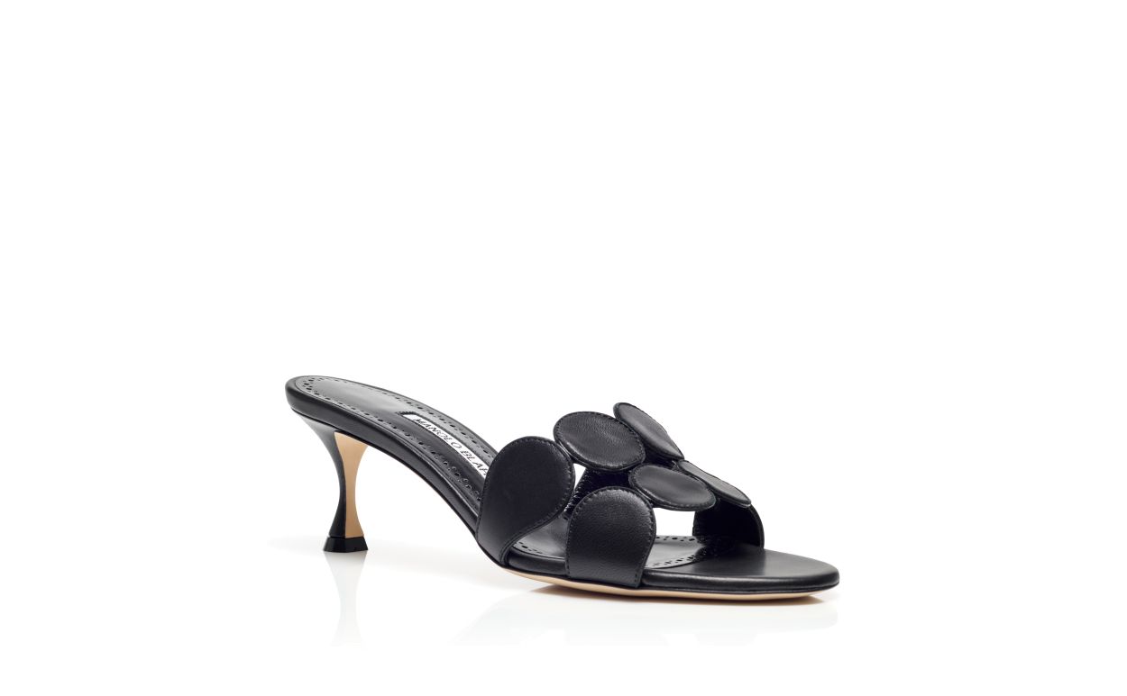 Schwarze Nappa-Leder-Mules