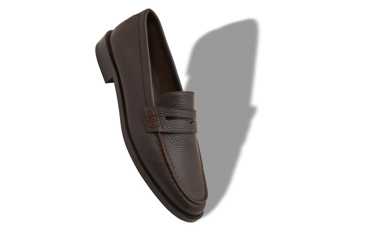 Dunkelbraune Kalbsleder-Penny-Loafer