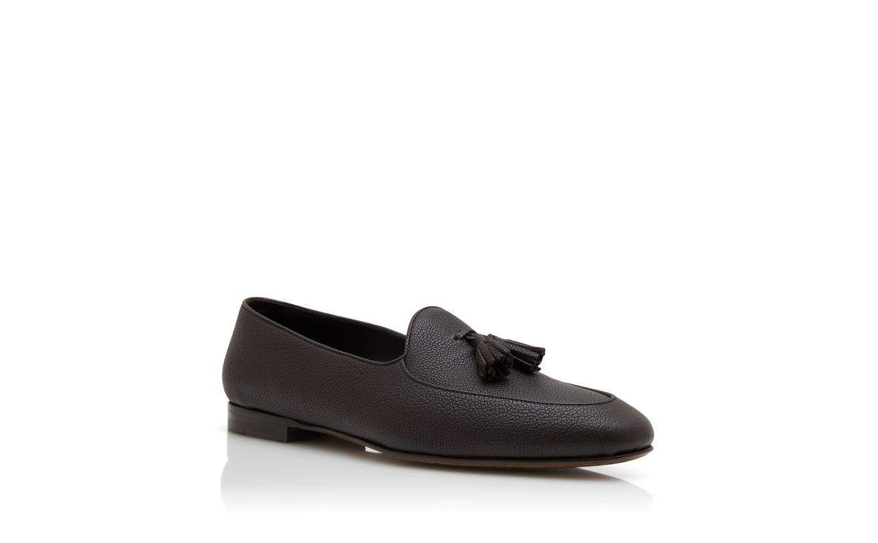Dunkelbraune Kalbsleder-Laufschuhe
