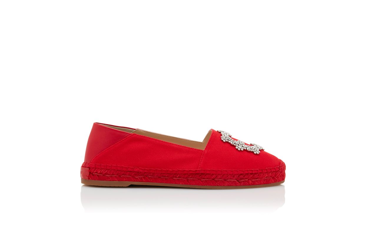 Rote Baumwoll-Espadrilles