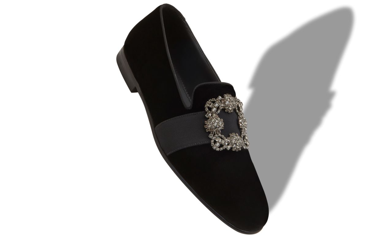 Schwarze Samt-Steppen-Schnürschuhe