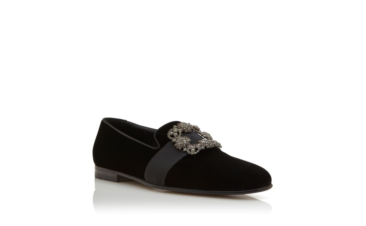 Schwarze Samt-Steppen-Schnürschuhe