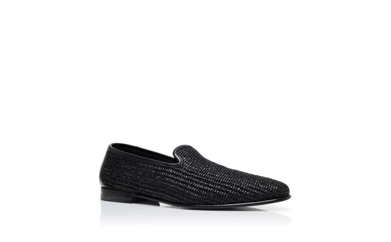Schwarze Raffia-Laufschuhe