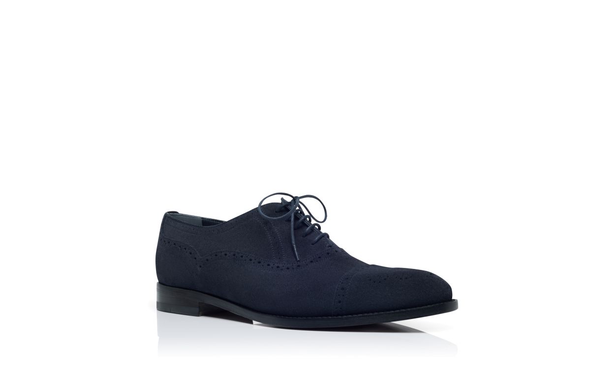 Marineblau aus Wildleder Cap-Toe-Oxfords