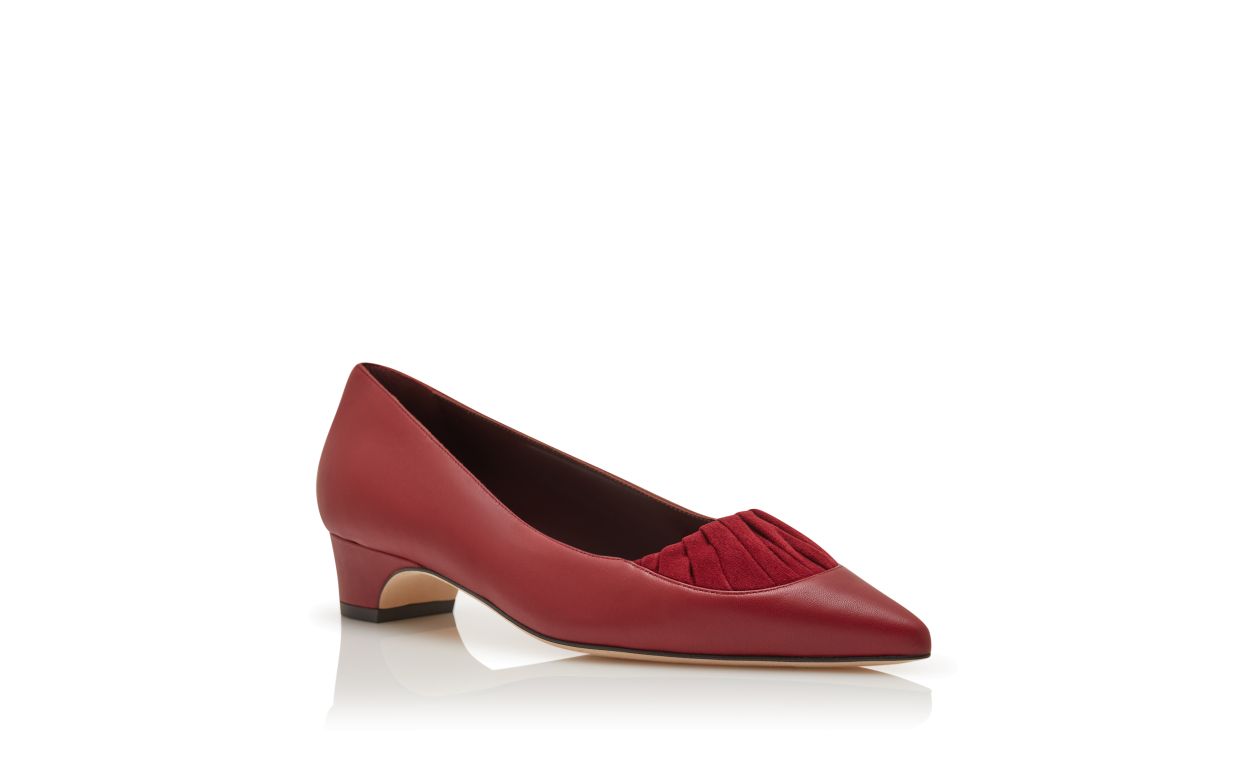 Rote Nappaleder-Pumps