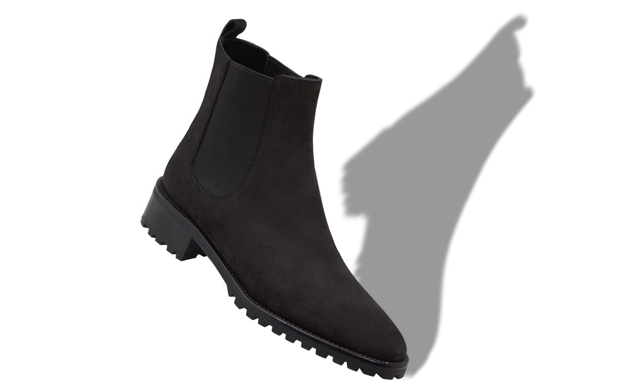 Schwarze Wildleder-Chelsea-Stiefel