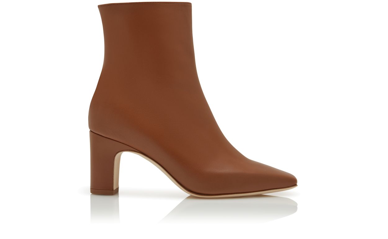 Hellebraun Leder-Wellenstiefel für Frauen