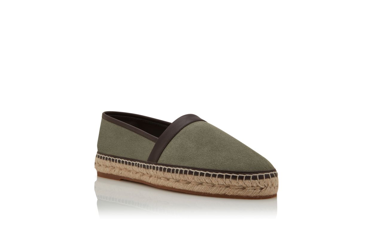 Dunkelgrüne Kalbsleder-Espadrilles