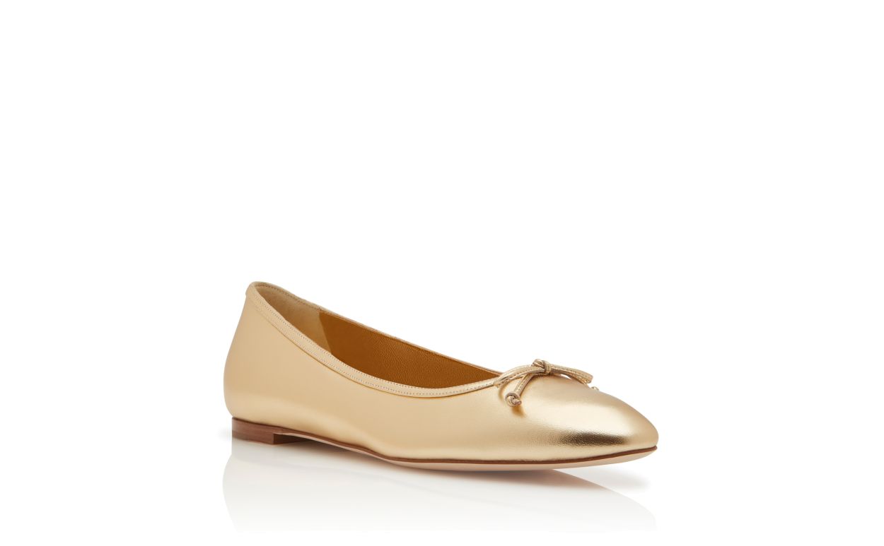 Gold Nappa-Leder-Ballerinas
