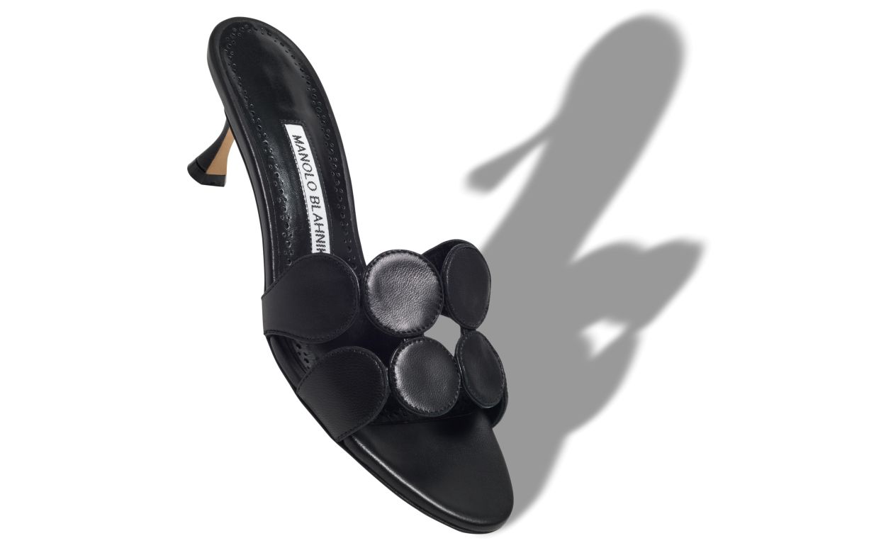 Schwarze Nappa-Leder-Mules