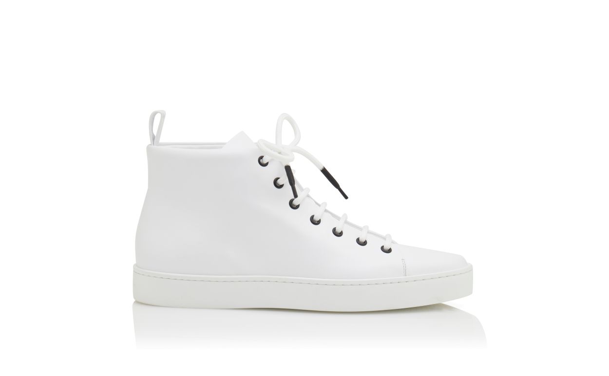 Weiße Kalbsleder-Schnürschuhe