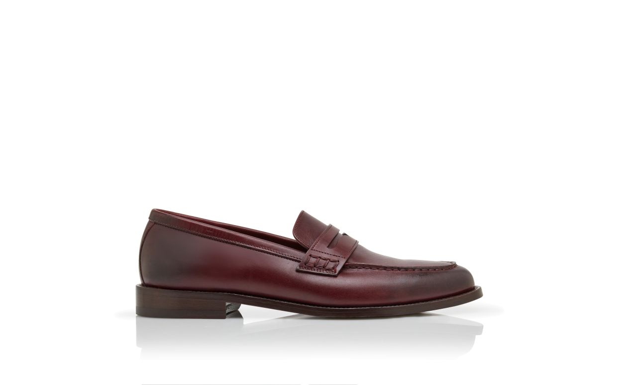 Braune Kalbsleder-Penny-Loafers