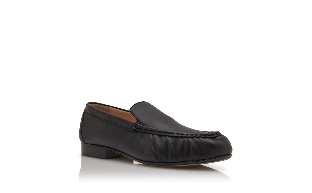 Schwarze Kalbleder-Laufschuhe