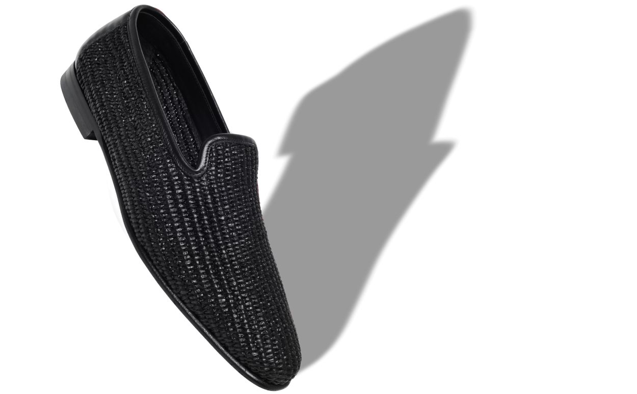 Schwarze Raffia-Laufschuhe