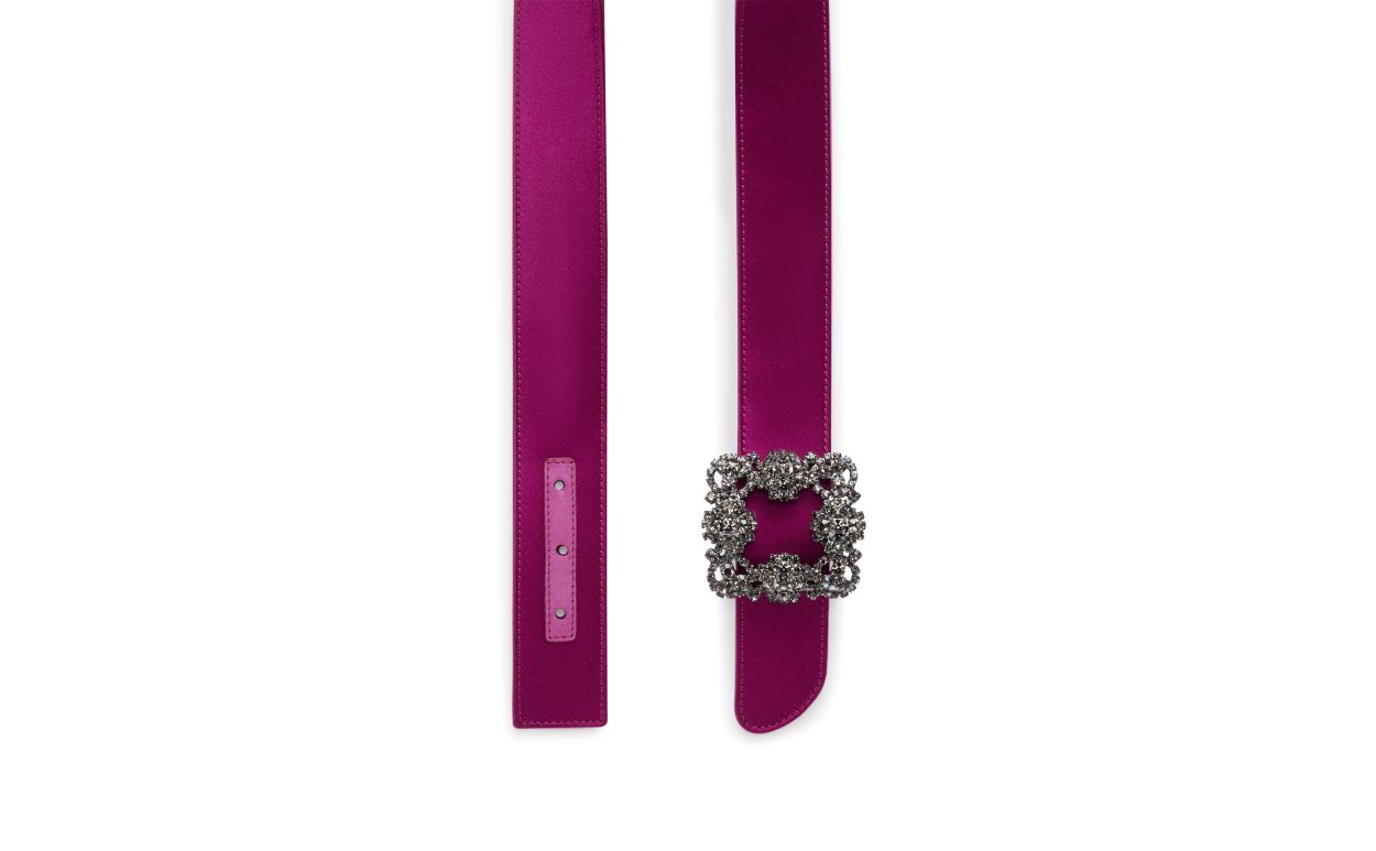 Dunkelfuchsia-Satin-Stein-Armband mit Schnalle