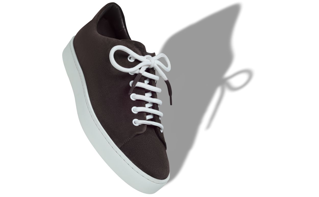 Dunkelbraune Wildledersneaker mit Schnürung