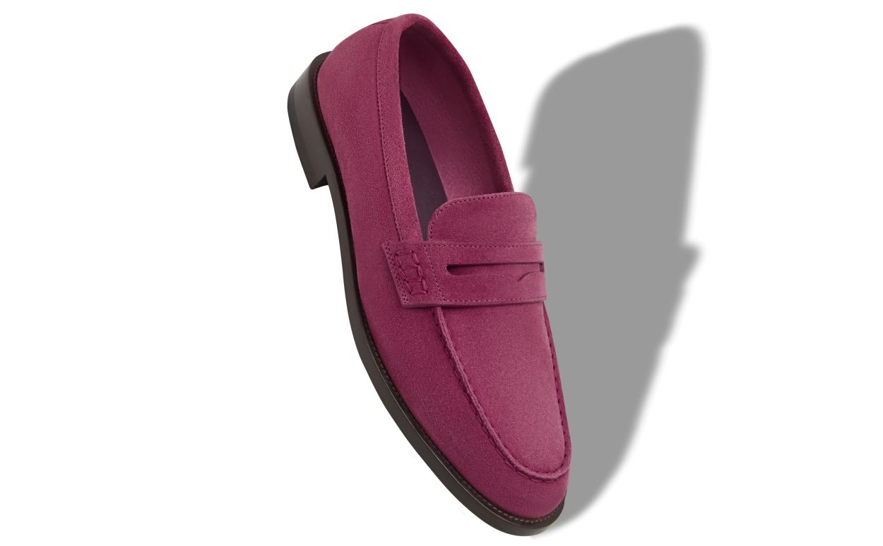 Rosa Wildleder Penny Loafers