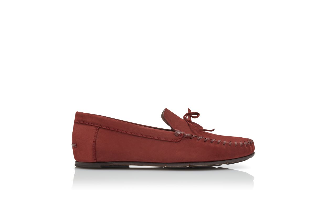 Braune Nubukleder-Laufschuhe