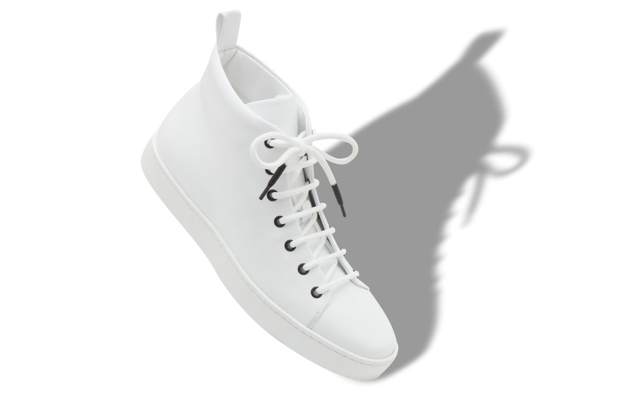 Weiße Kalbsleder-Schnürschuhe
