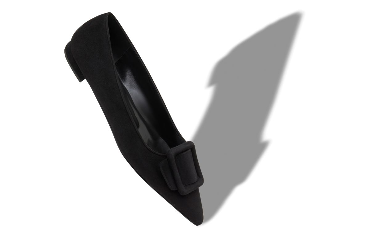 Schwarze Wildleder-Schnürschuhe mit Schnalle