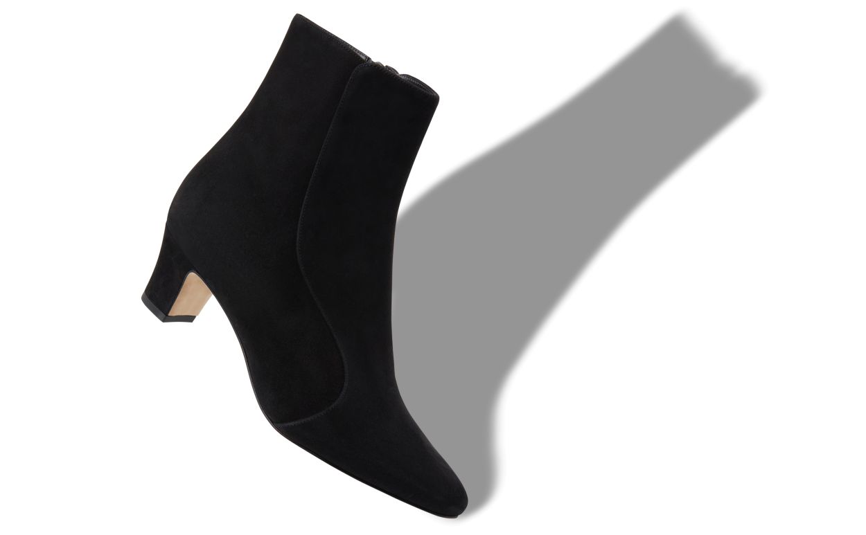 Schwarze Wildleder-Boots mit Rundem Spitze