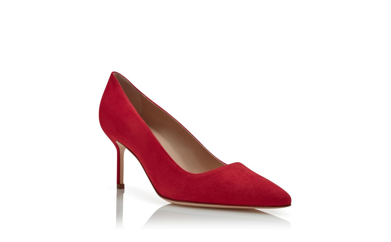Helle Rote Wildleder-Pumps mit spitzem Zehenbereich